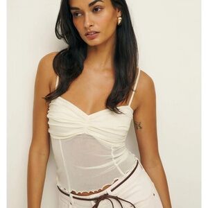 Reformation Milly knit top ivory, medium size